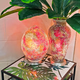 Orange & Red Mosaic Vase Lamp