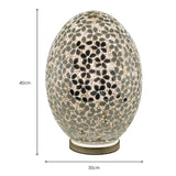 Mirrored Flower Design Large Mosaic Glass Egg Lamp