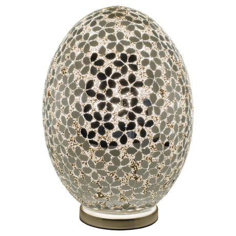 Mirrored Flower Design Large Mosaic Glass Egg Lamp