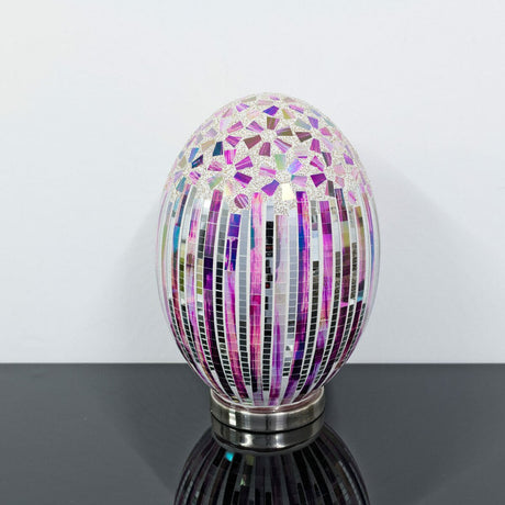 Rose Deco Large Mosaic Glass Egg Lamp Off