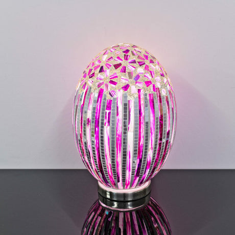 Rose Deco Large Mosaic Glass Egg Lamp On