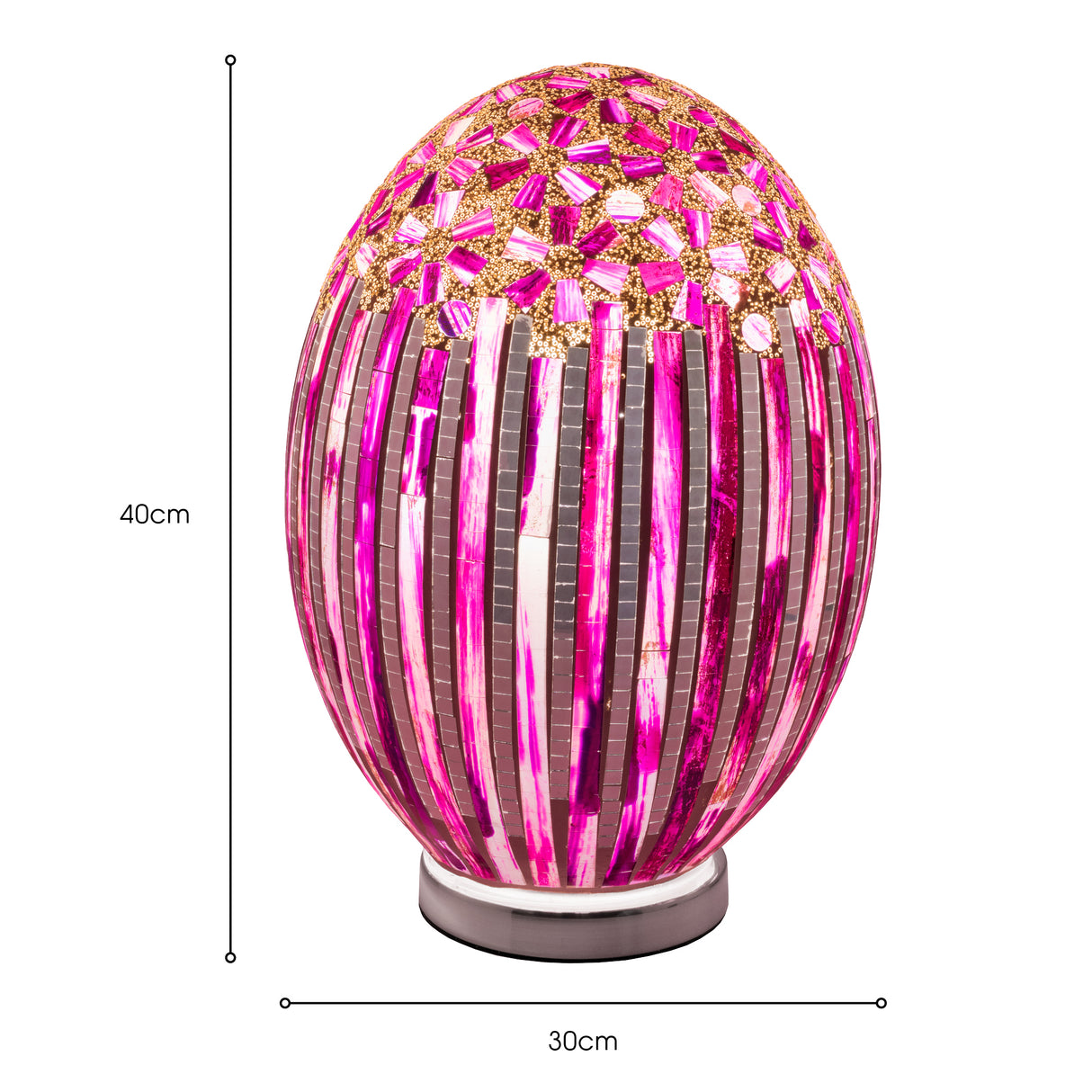 Rose Deco Large Mosaic Glass Egg Lamp