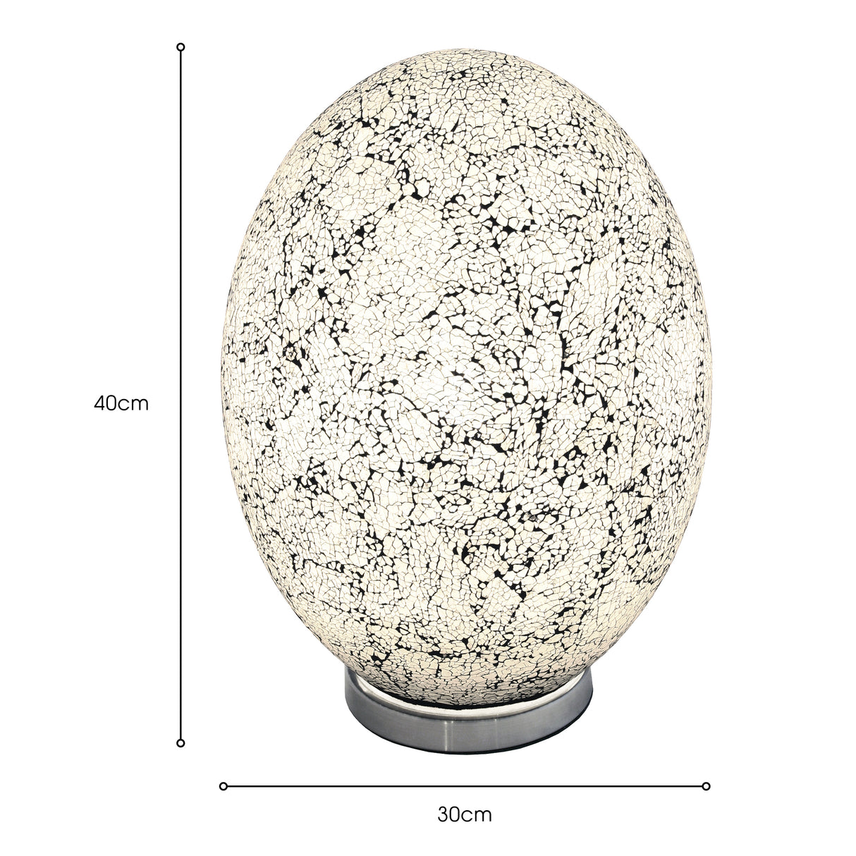 Giant White Mosaic Egg Lamp
