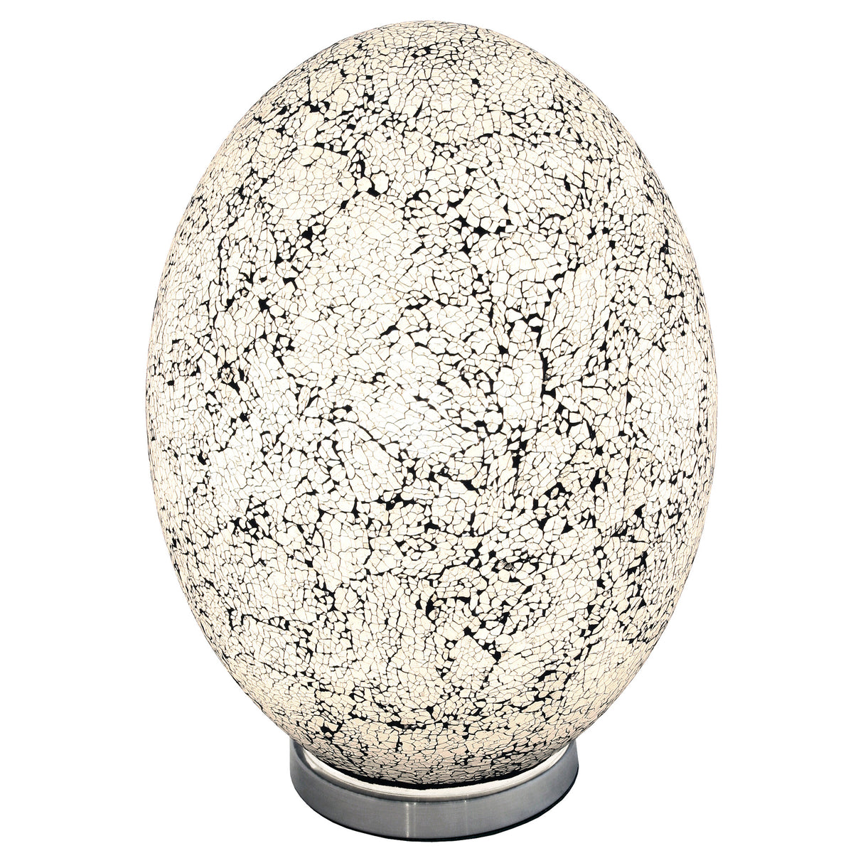 Giant White Mosaic Egg Lamp