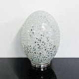 White Flower Large Mosaic Glass Egg Lamp