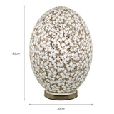 White Flower Large Mosaic Glass Egg Lamp