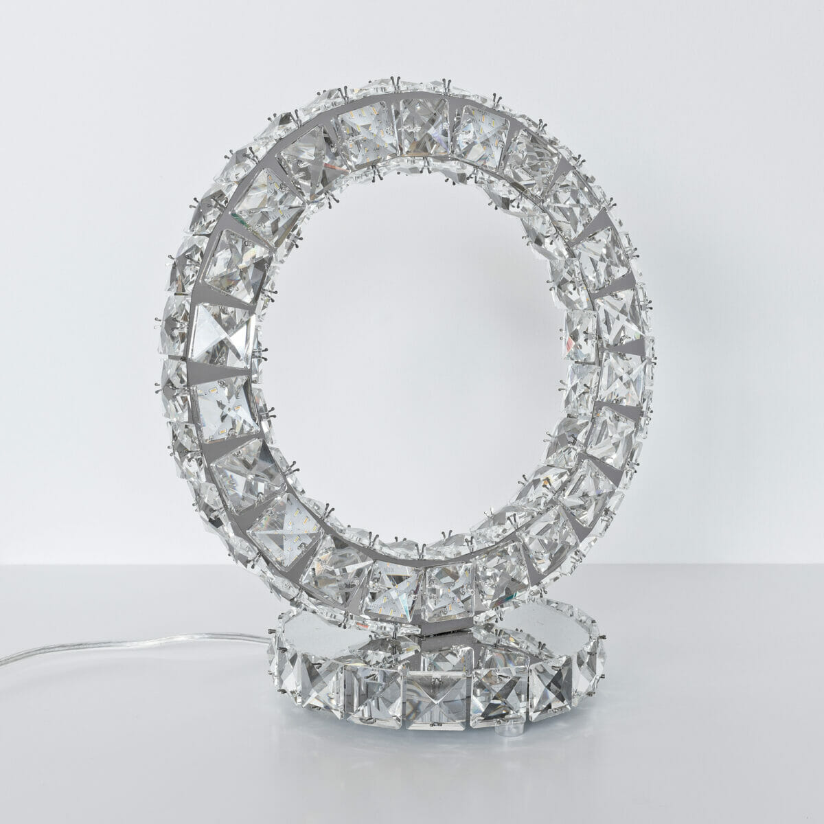 Glass Crystal Ring Table Light