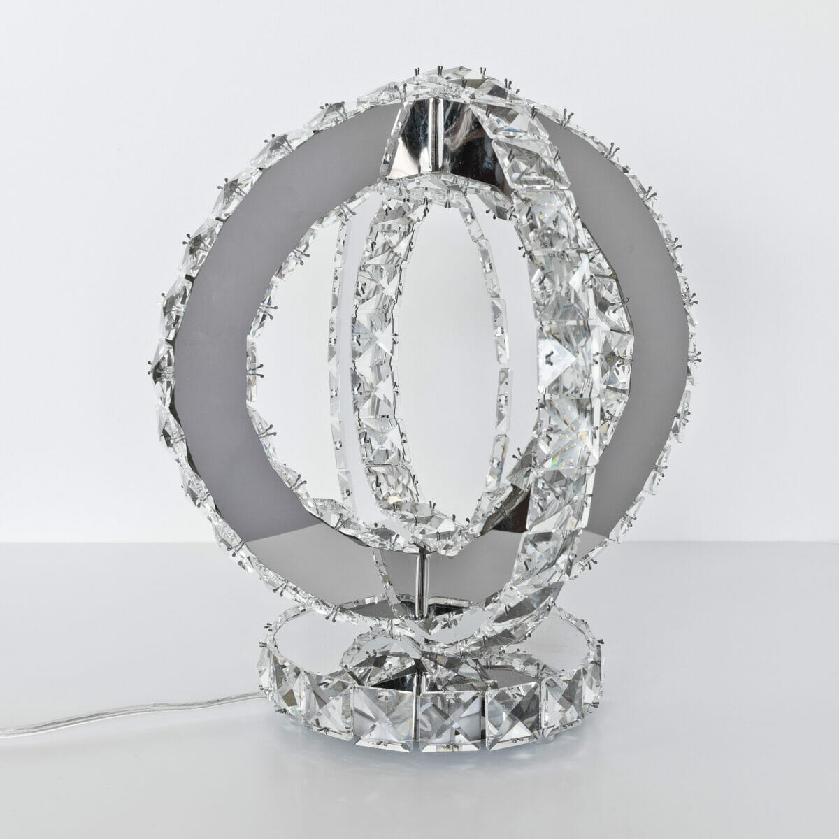 Glass Crystal Two Ring Table Light
