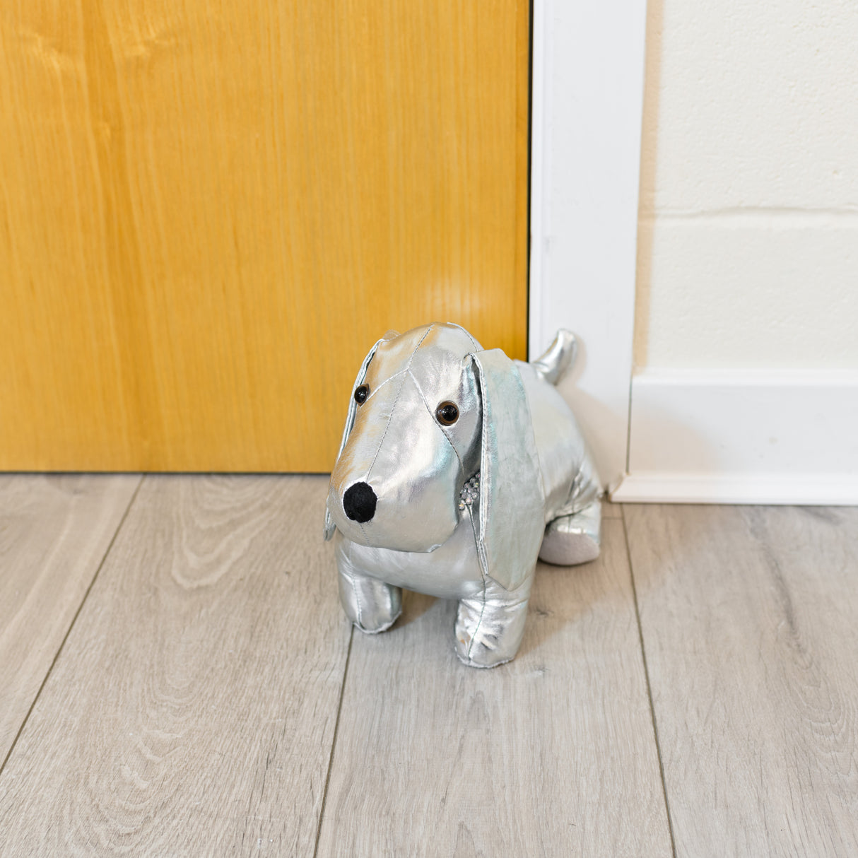 Silver Doggy Door Stop