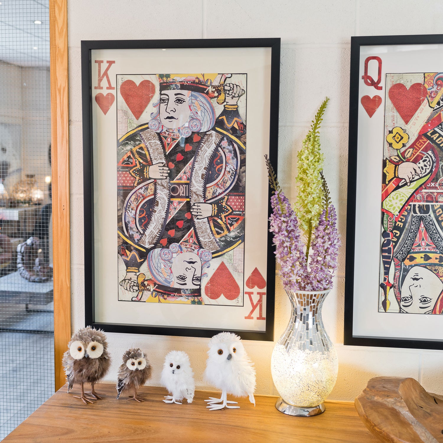King of Hearts Playing Card Collage Wall Art