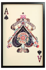 Ace of Spades Playing Card Collage Wall Art