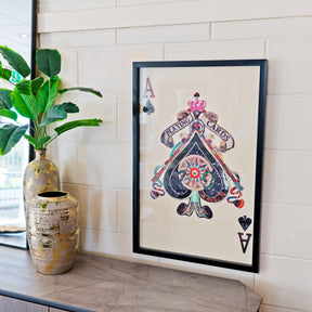 Ace of Spades Playing Card Collage Wall Art – Wall Art by Febland