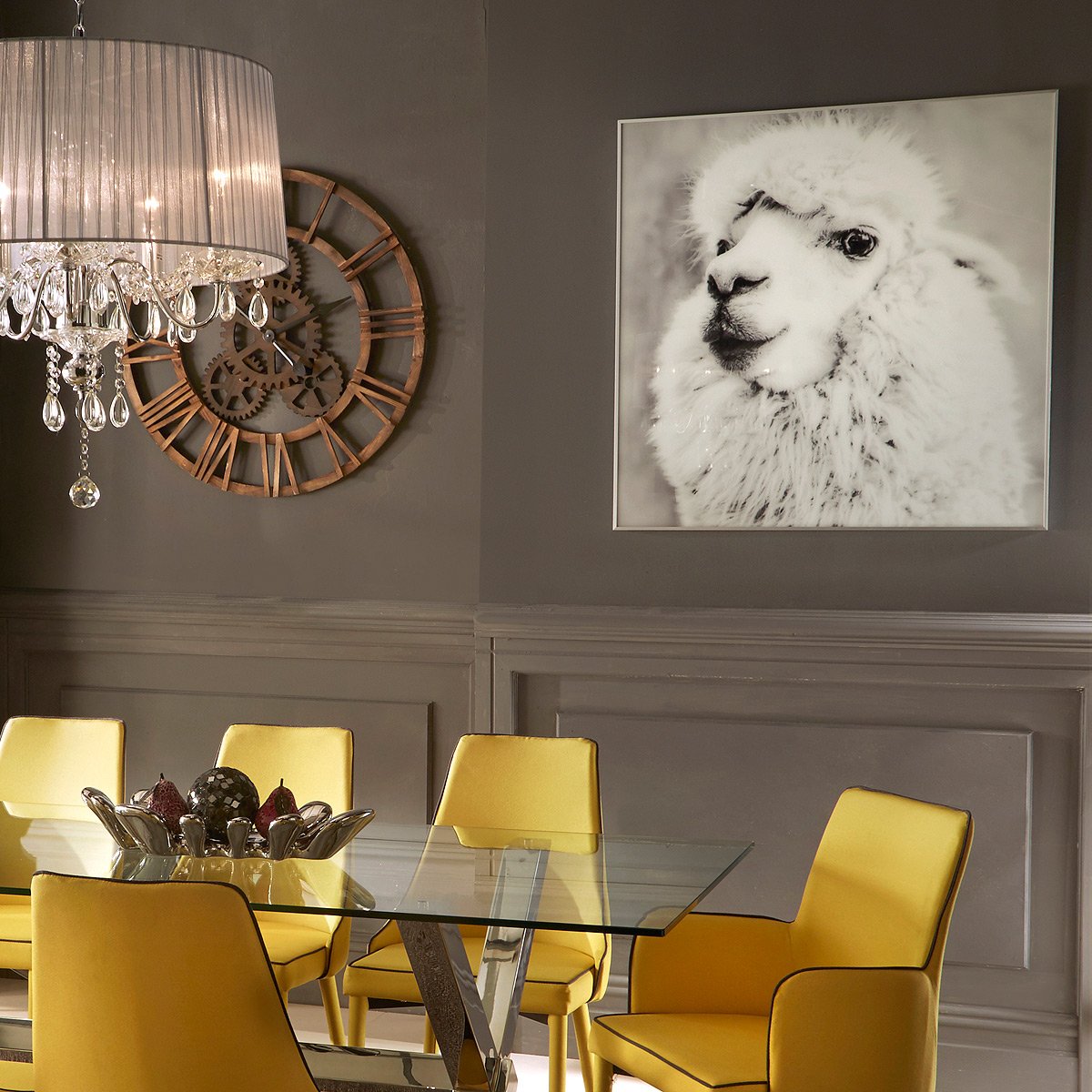 Alpaca Glass Wall Art