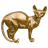 Gold Sphynx Cat Ornament with Diamante Necklace