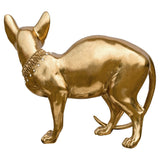Golden sphynx cat statuette back