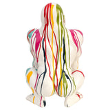 Paint Dripped Gorilla Monkey Sculpture White