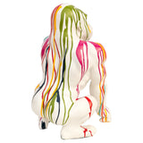 Paint Dripped Gorilla Monkey Sculpture White
