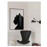 Framed Glass Black Panther Art