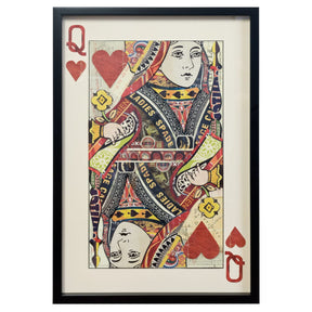 Queen of Hearts Playing Card Collage Wall Art – Wall Art by Febland