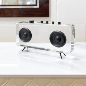 Crystal Glass Retro Radio – Ornament by Febland