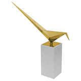 Long Tailed Tit on Medium Marble Plinth