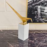 Long Tailed Tit on Medium Marble Plinth in our Showroom