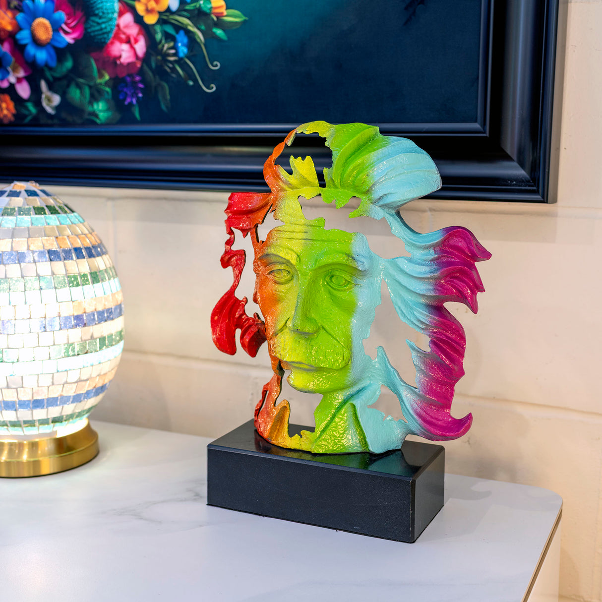 Albert Einstein Multicoloured Bust