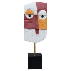Abstract Square Face Art Sculpture – Sculpture by Febland