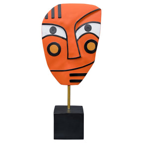 Abstract Orange Face Art Sculpture – Sculpture by Febland