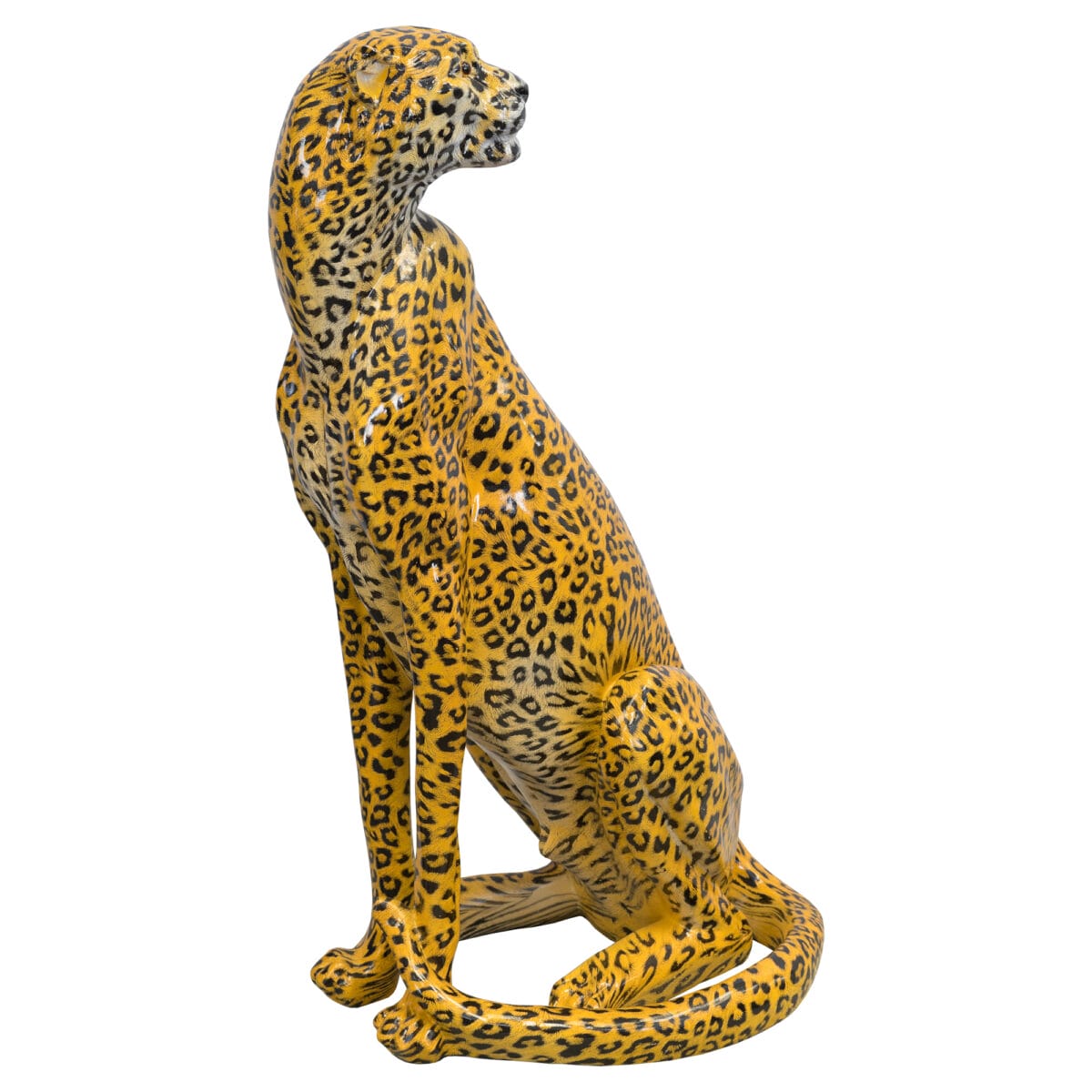 Sitting Cheetah Statue - Side