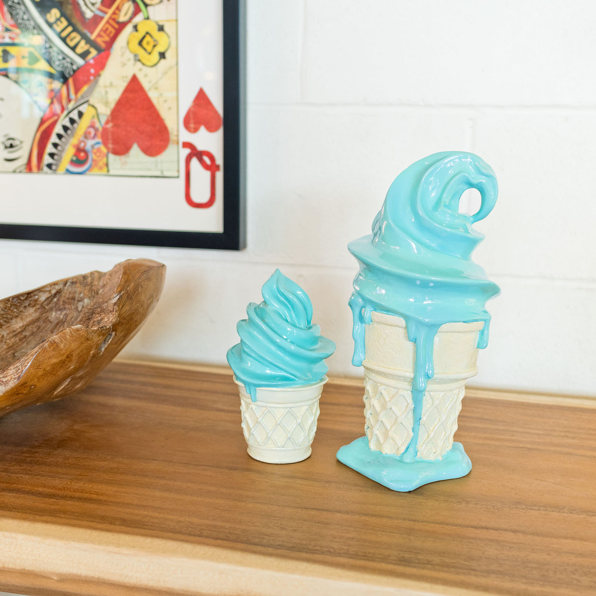 Whipped Dream Mint Ice Cream Cone Sculpture - Large