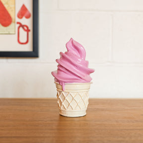 Whipped Dream Strawberry Ice Cream Cone Sculpture – Sculpture by Febland