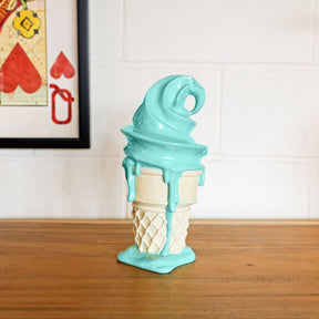 Whipped Dream Mint Ice Cream Cone Sculpture - Large – Sculpture by Febland