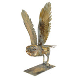 Metal Owl in Flight Sculpture