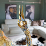 Metal Crane Bird Sculpture