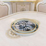 White Flower Serving Tray Set in our Showroom