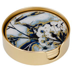 White Flower Circle Coasters Set of 4 – Coasters by Febland