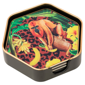 Golden Monkey Hexagon Coasters Set of 4 – Coasters by Febland