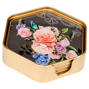 Flowers Hexagon Coasters Set of 4 – Coasters by Febland