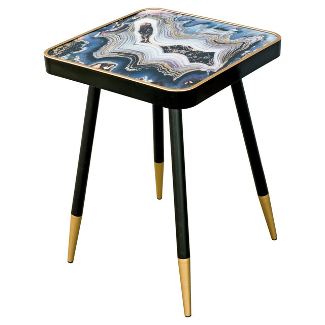 Oyster Black and Gold Side Table