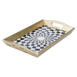 Checkers Rectangular Antique Small Serving Tray