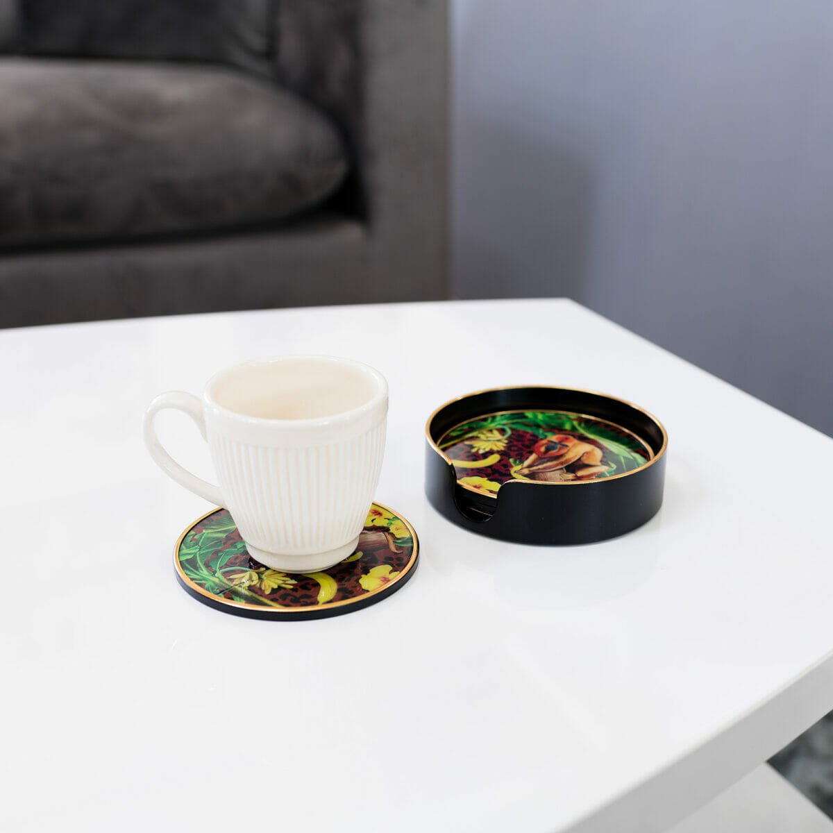 Golden Monkey Circular Coaster Set in our Showroom