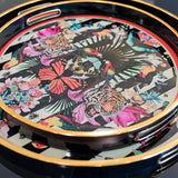 Myrtle and Mary Paradise Lost Serving Trays Close Up