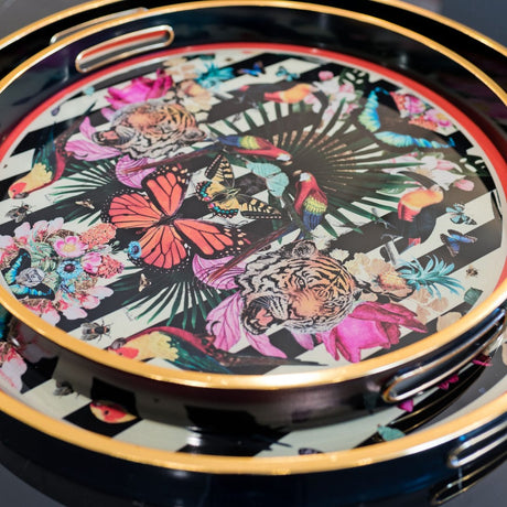 Myrtle and Mary Paradise Lost Serving Trays Close Up