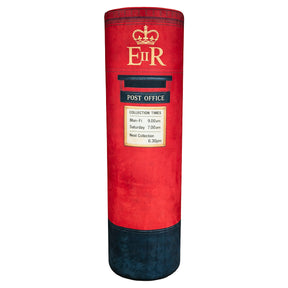 Large British Red Velvet Pillar Box – Bespoke Furniture by Febland