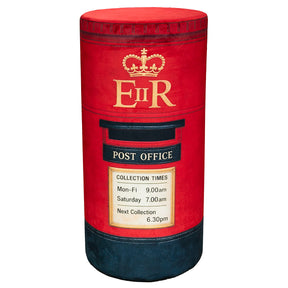 Small British Red Velvet Pillar Box – Bespoke Furniture by Febland