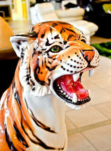 Roaring Porcelain Tiger Statue - Boxer Ceramiche