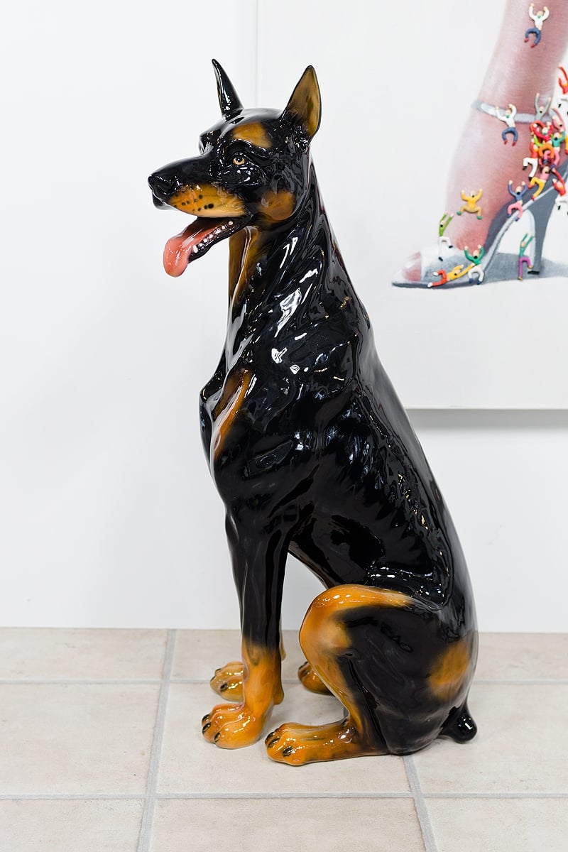 Doberman Dog Statue - Boxer Ceramiche