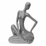 Grey Ceramic Lady Figurine