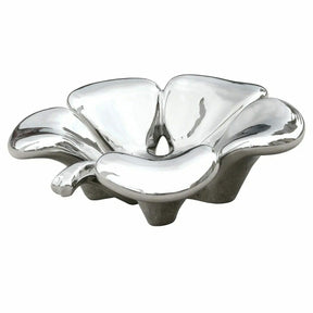 5-Leaf Clover Silver Ceramic Fruit Bowl – Decorative Bowl by Febland